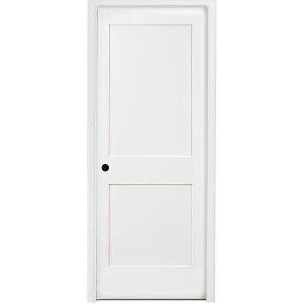 Steves & Sons 32 in. x 80 in. 2-Panel Square Shaker White Primed RH ...