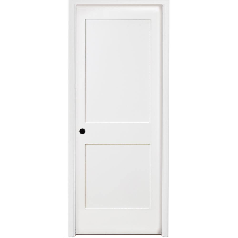 Steves & Sons 24 in. x 80 in. 2-Panel Square Shaker White Primed RH ...