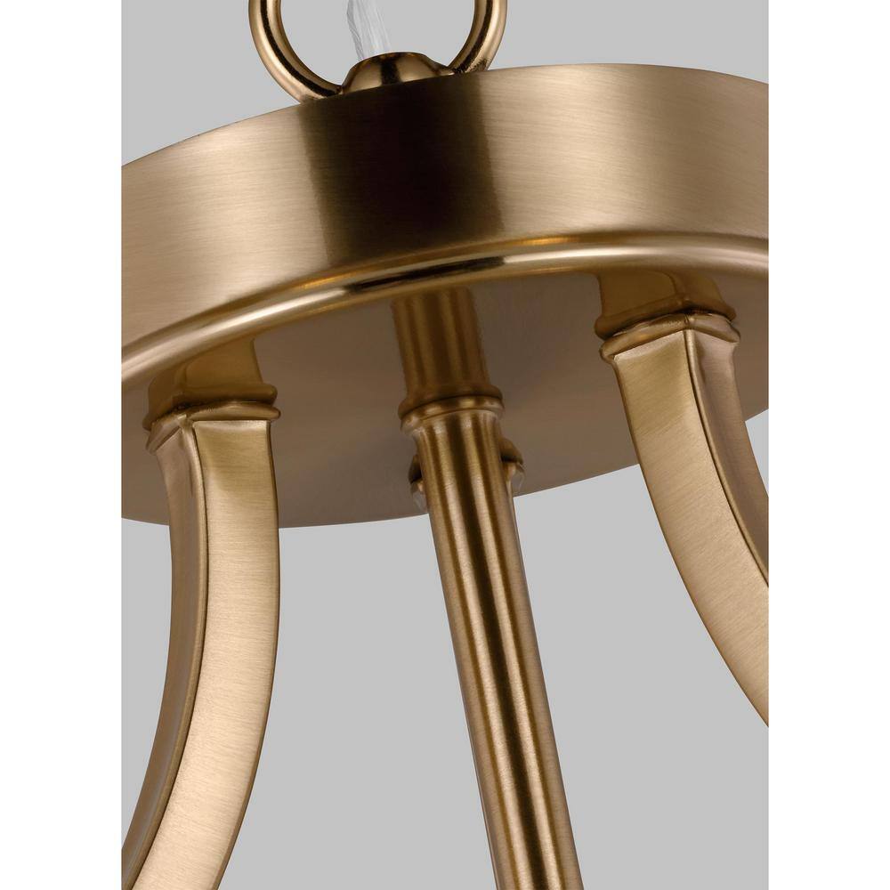 Satin Brass Geary 2-Light Bowl Pendant with Etched Glass