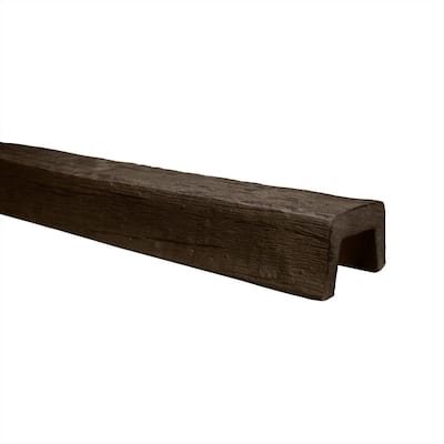 3-7/8 in. x 5-7/8 in. x 12.75 ft. Dark Walnut Modern Faux Wood Beam