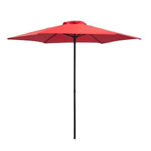7.5 ft. Aluminum Market Patio Umbrella in Cherry Red