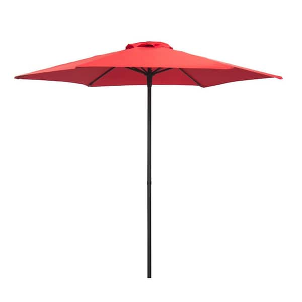 Unbranded 7.5 ft. Aluminum Market Patio Umbrella in Cherry Red