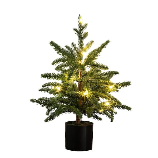 18 in. Pre-Lit Artificial Christmas Tree with 12 LED Lights