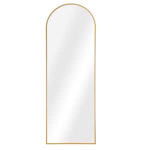 24 in. W x 71 in. H Modern Arched Framed Wall Bathroom Vanity Mirror Full Length Wall Mirror in Gold