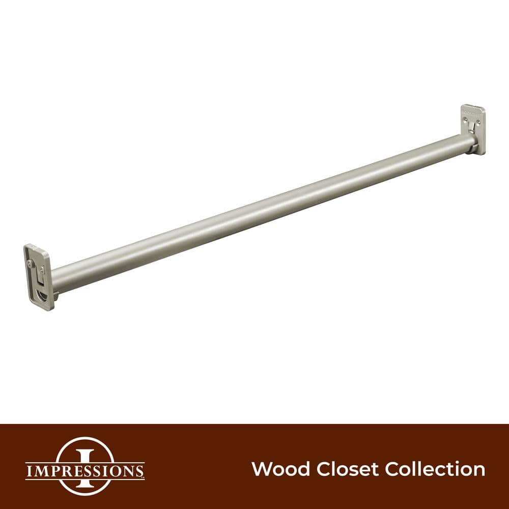 Adjustable Satin Nickel Steel Closet Rod, 30-48 Inches