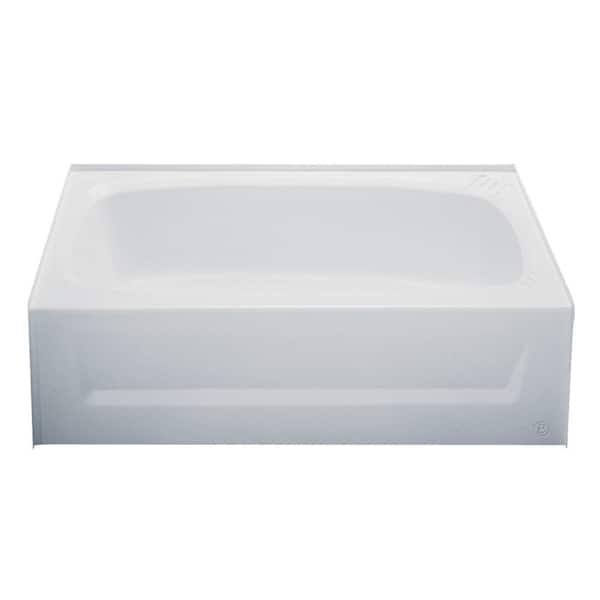 Unbranded Bath Tub with Apron - 27 in. x 54 in., Left Hand, White
