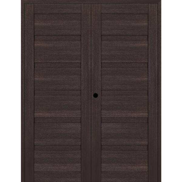 Louver 36 in. x 95.25 in. Right Active Veralinga Oak Wood Composite Double Prehung Interior Door