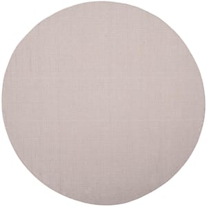 Montauk Ivory/Gray 6 ft. x 6 ft. Round Gradient Solid Area Rug
