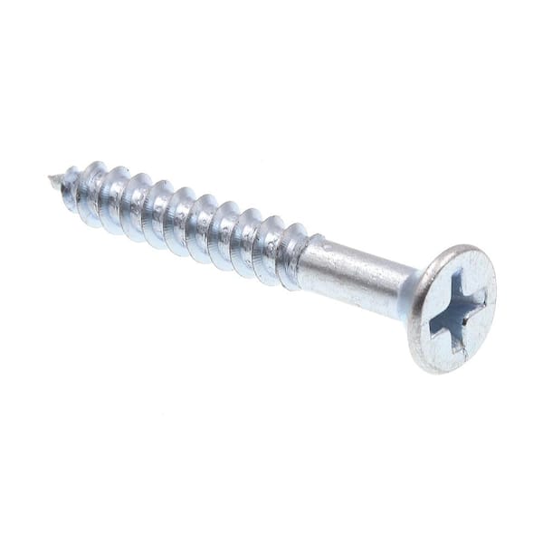 Prime-Line #8 x 1-1/4 in. Zinc Plated Steel Phillips Drive Flat Head Wood Screws (100-Pack)