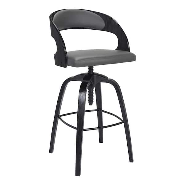 Armen Living Abby Adjustable Grey Bar Stool