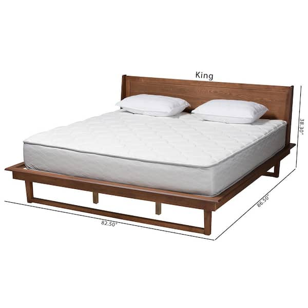 Baxton Studio Macayle Brown Wood Frame King Size Platform Bed 227