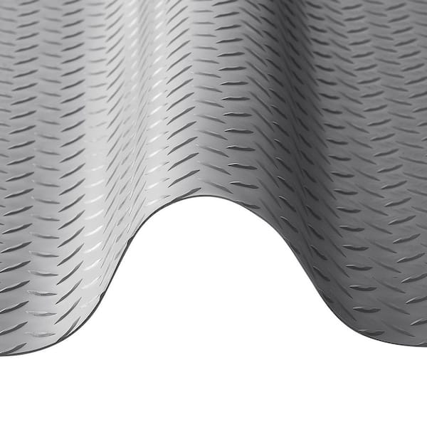 Garage Floor Roll, 7.5 x 20 ft. Garage Flooring Mat 2.2 mm PVC Diamond Plate Floor Protector Mat Silver Gray 150 sq. ft.