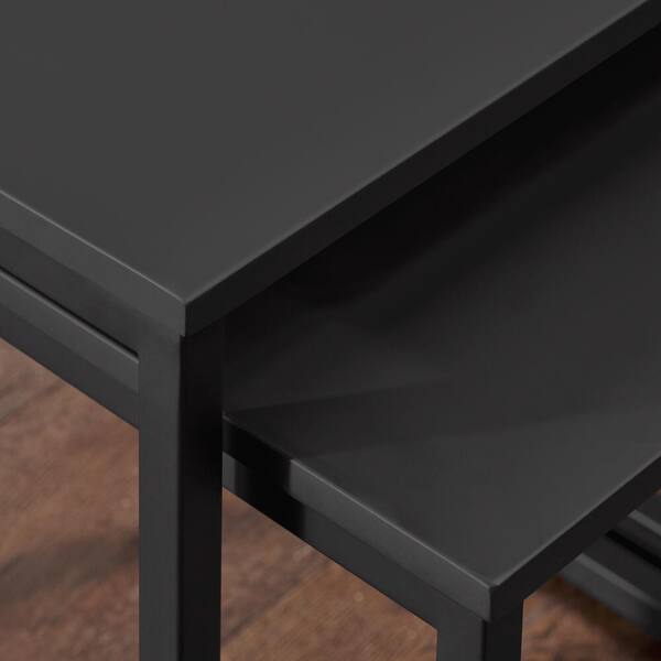 StyleWell Donnelly Black Nesting Tables with Black Wood Top