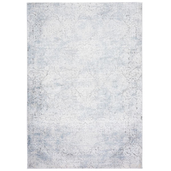 Vogue 8 ft. x 10 ft. Gray/Blue Marble Ornate Area Rug