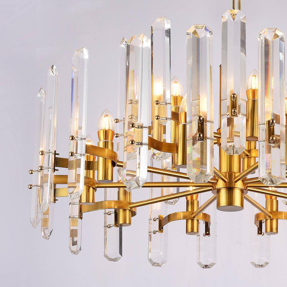 Elegant 25.5" Chrome Crystal Tiered Plug-in Chandelier