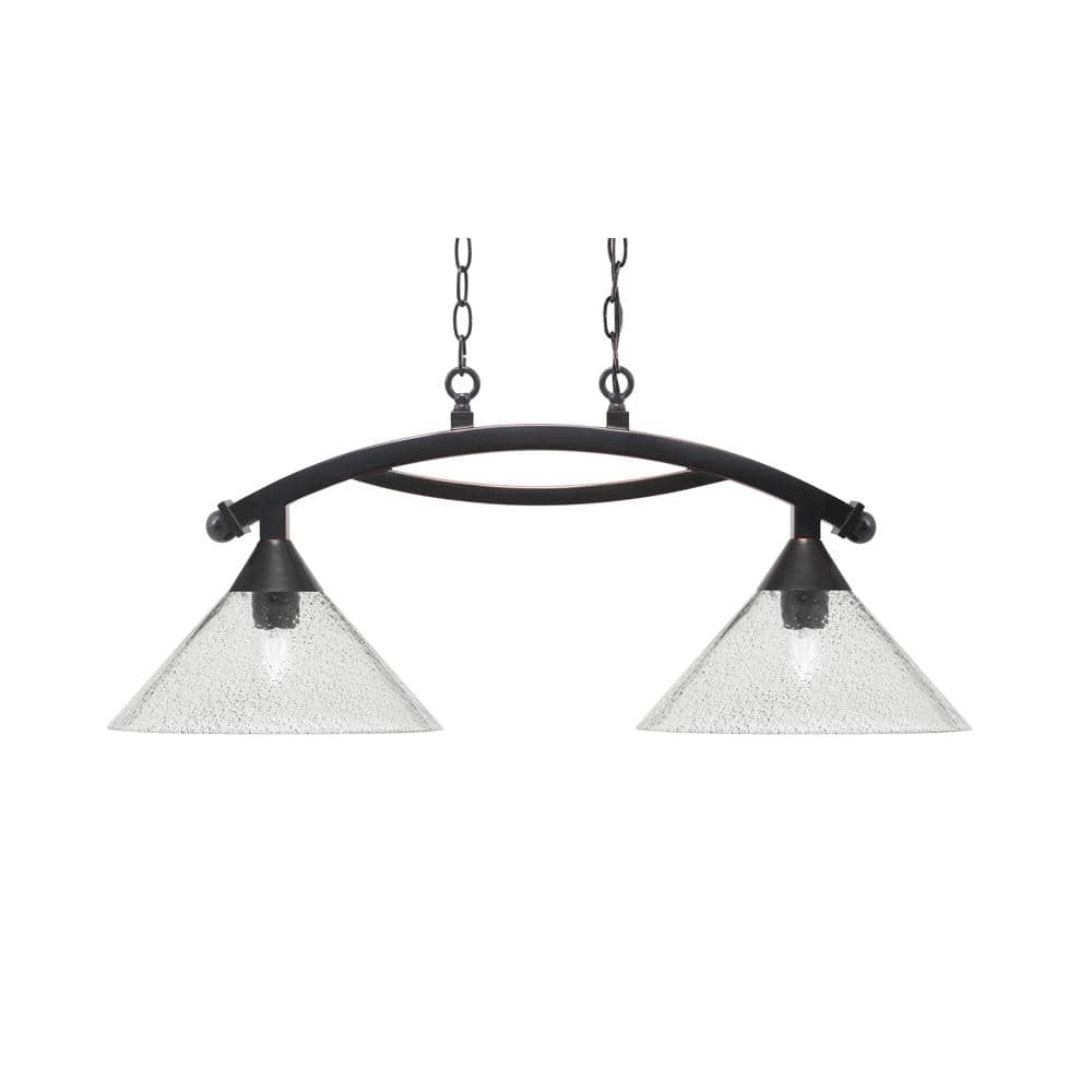 Bridgewater 2 Light Black Copper Linear Chandelier, Any room with 12 in. Sm