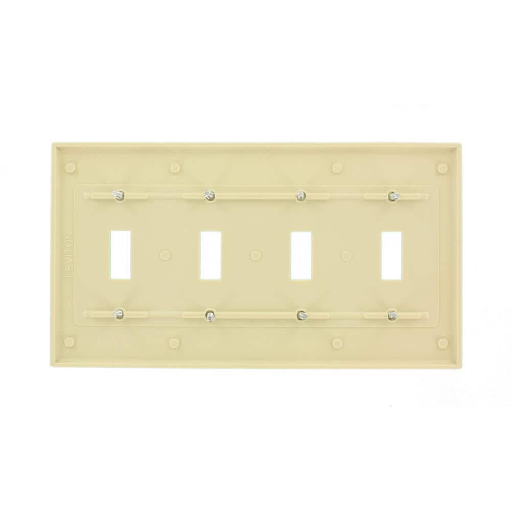 Ivory 4-Gang Standard Size Toggle Wall Plate