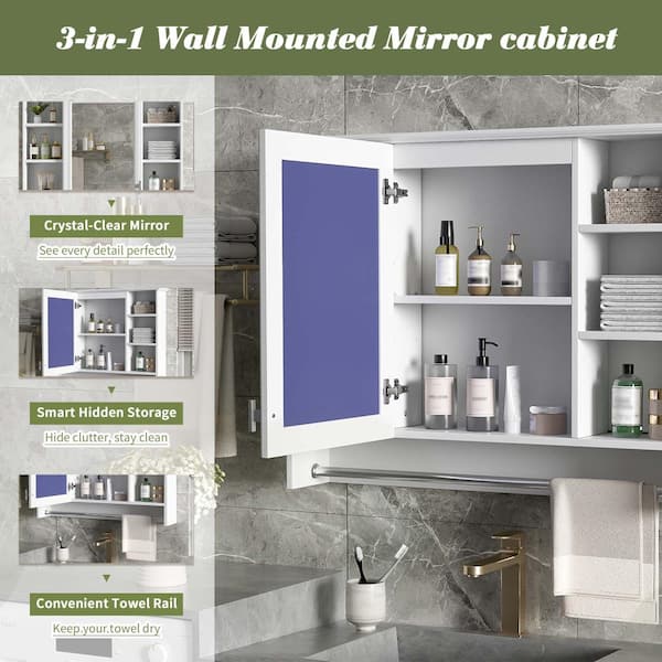 XUJMK 36 in. W x 7 in. D x 29 in. H Bathroom Storage Wall Cabinet