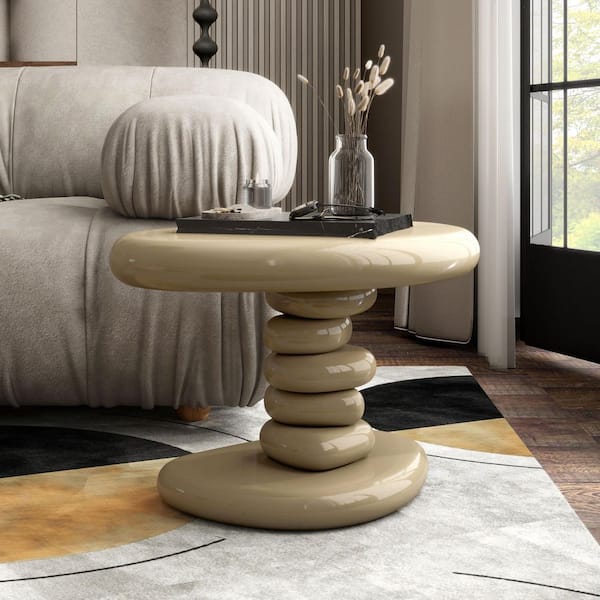 Furniture of America Brune 21.7 in. Light Brown Modern Oval High