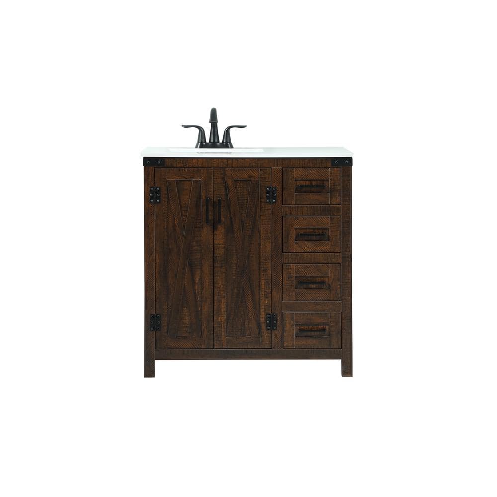 Simply Living 32 in. W x 19 in. D x 34 in. H Bath Vanity in Expresso with I
