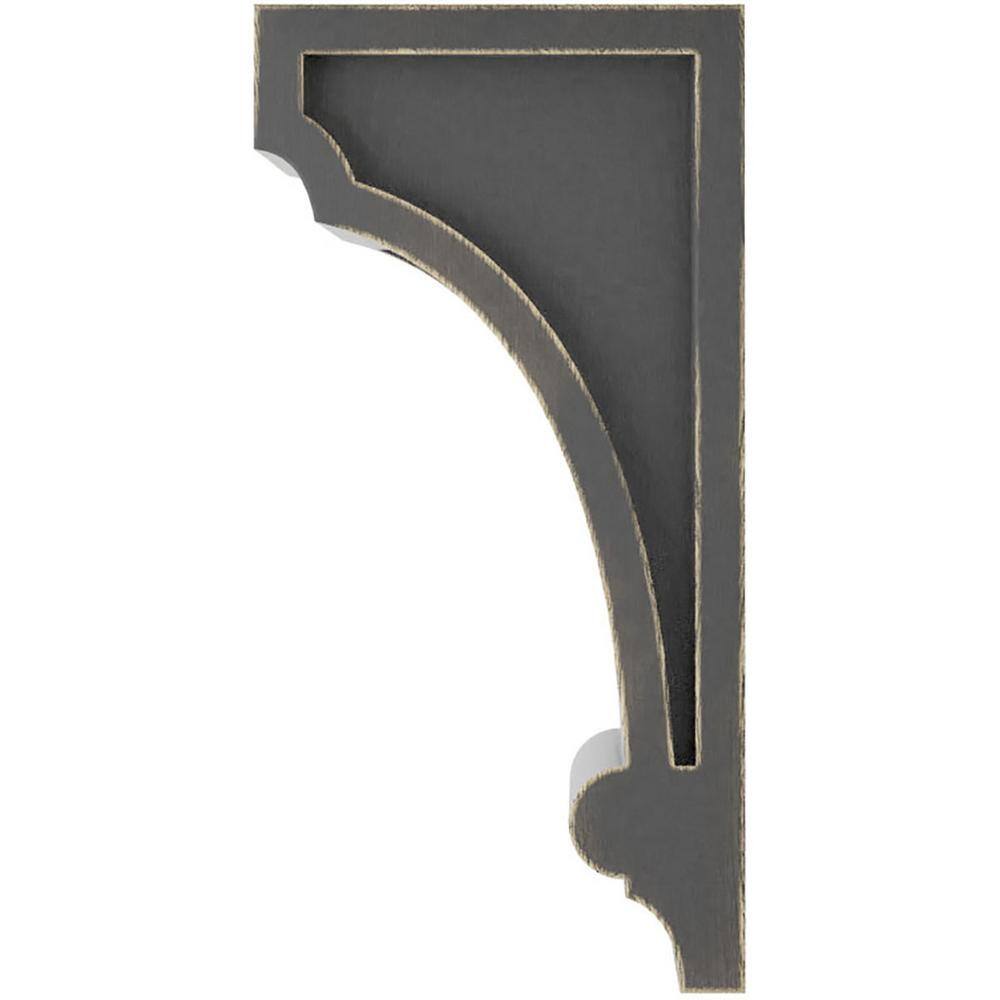 Black Distressed Solid Wood Vintage Decor Corbel 3.25" x 4" x 8"