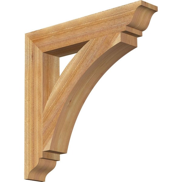 4 in. x 24 in. x 24 in. Western Red Cedar Thorton Traditional Rough Sawn Bracket
