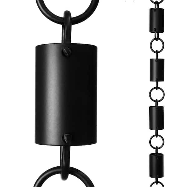 Monarch Aluminum 8.5 ft. Cylinder Rain Chain in Black Powder Coated