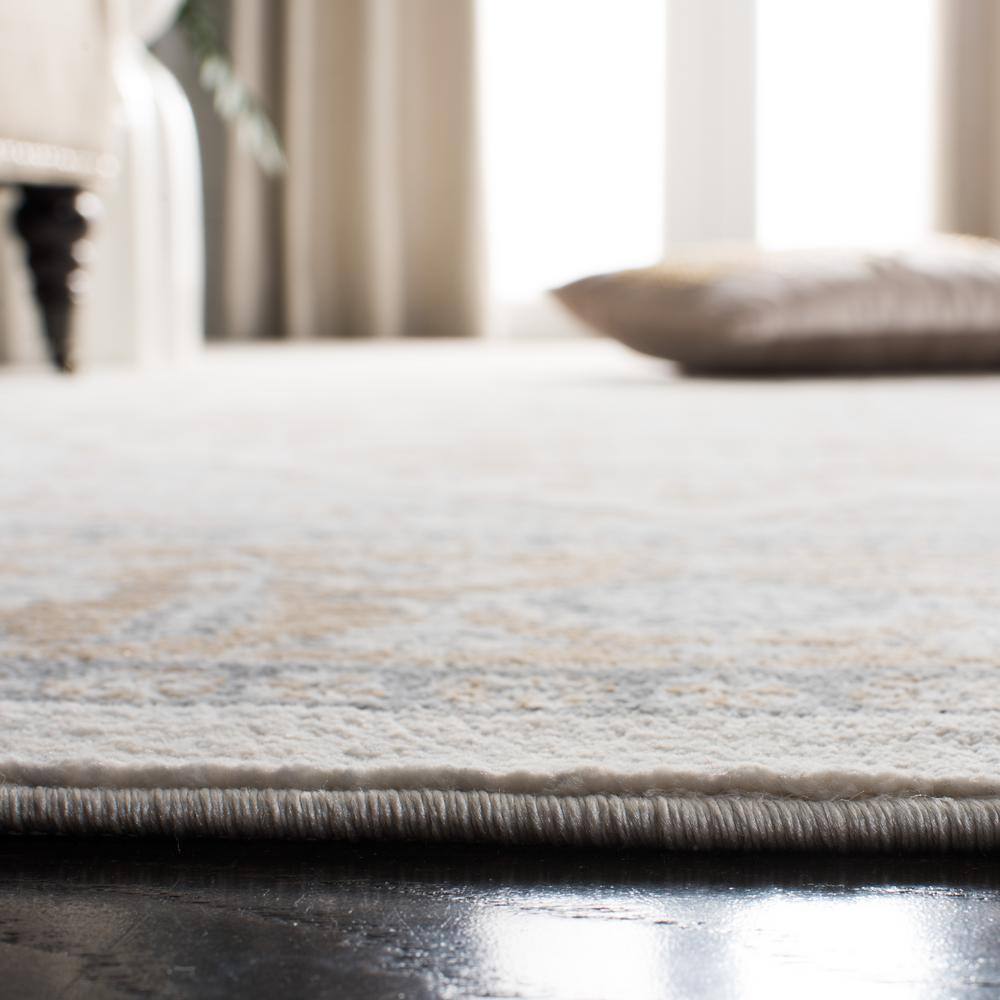 Isabella 6'7" Square Cream and Beige Synthetic Area Rug