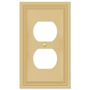 Brass 1-Gang 1-Duplex/ 1-Single Wall Plate (1-Pack)