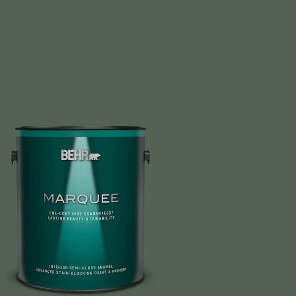 BEHR MARQUEE 1 gal. #MQ6-14 Northern Glen One-Coat Hide Semi-Gloss Enamel Interior Paint & Primer