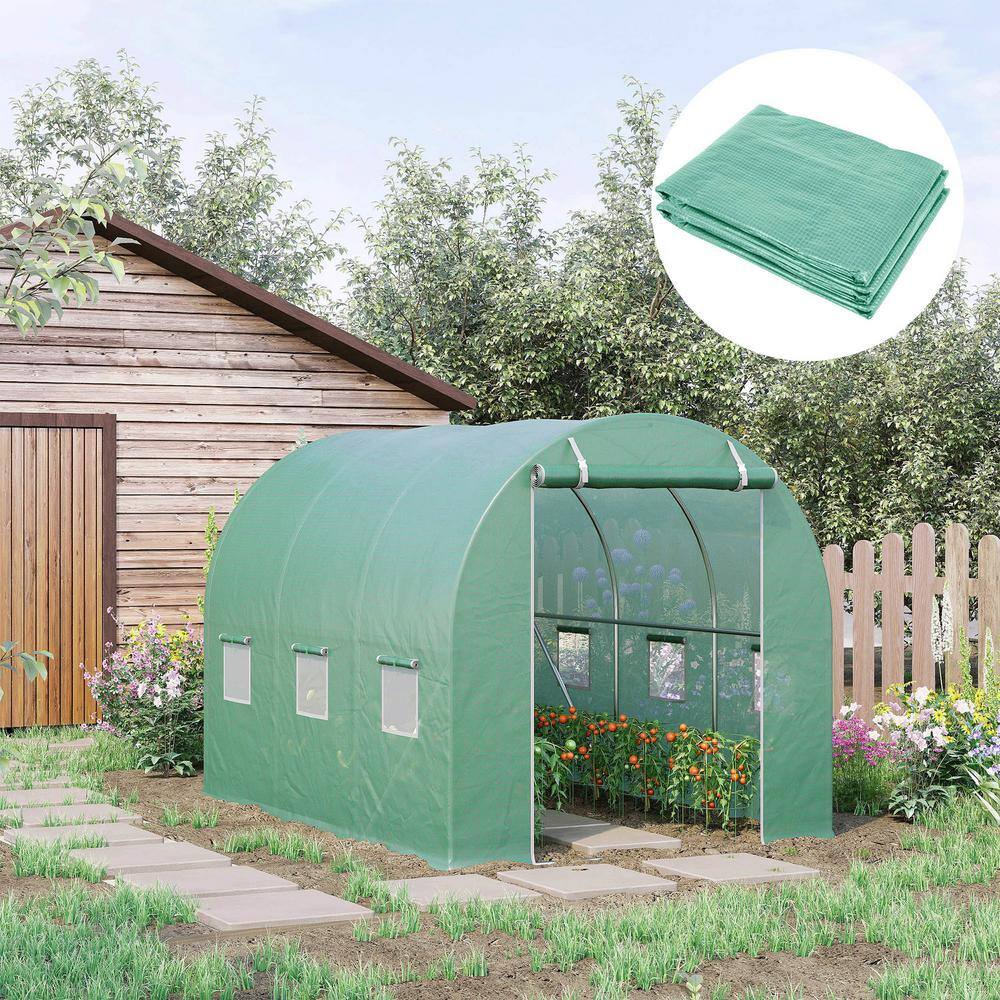 9.8 ft. x 6.6 ft. x 6.6 ft. Plastic Greenhouse Cover Replacement, heavy-duty Waterproof Tarp, Sheeting with 6 Windows price history on PriceWatchPro