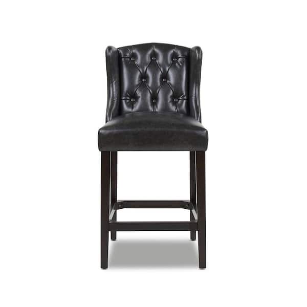 Armless Wingback Tufted Counter Height, Black Tufted Counter Stools