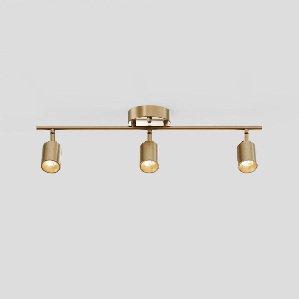 Shura Brushed Brass 3-Light Track Light with Rotatable Heads, Integrated LED, 2 ft. Track Lighting Kit, 3000k, 1470 Lmn price history on PriceWatchPro