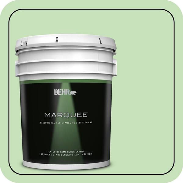 BEHR MARQUEE 5 gal. #440C-3 Rockwood Jade Semi-Gloss Enamel Exterior Paint & Primer