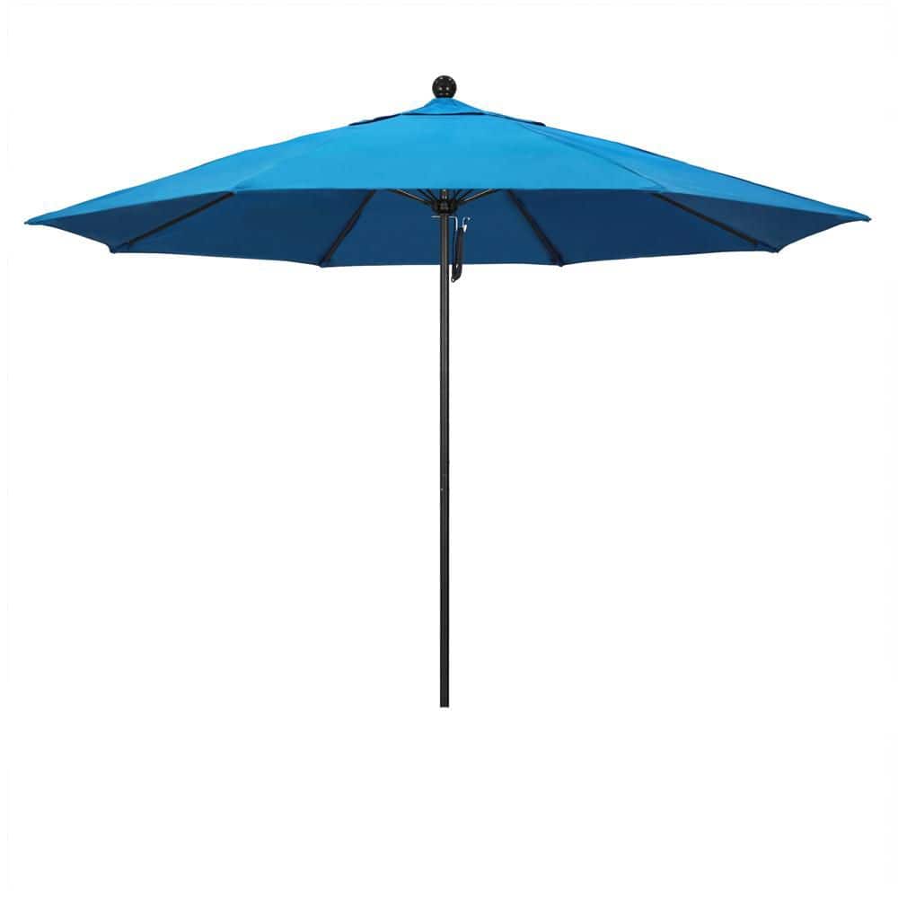 11 ft. Black Aluminum Market Patio Umbrella with Fiberglass Ribs Pulley Lift in Capri Pacifica price history on PriceWatchPro