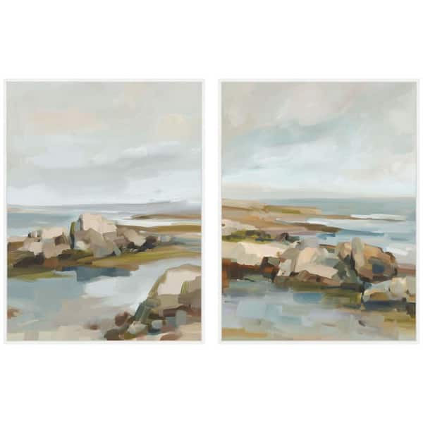 2 Piece Sylvie "Seaside I & II" by Amy Lighthall Landscape Framed Art Print Set 42 in. x 32 in.