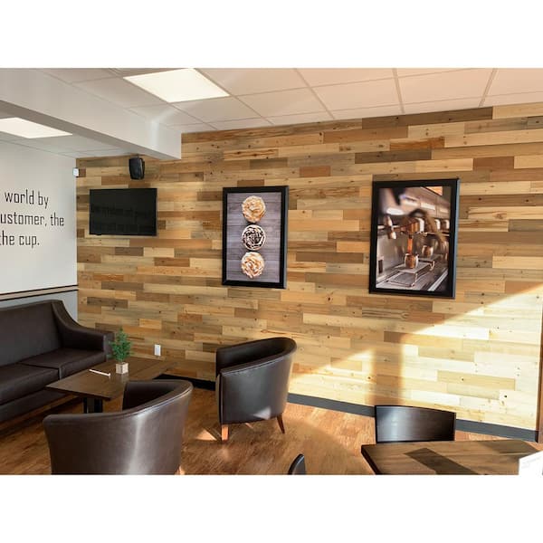 Timberchic 1/8 in. x 4 in. x 12-42 in. Peel and Stick Natural Wooden Decorative Wall Paneling (40 sq. ft./Box)