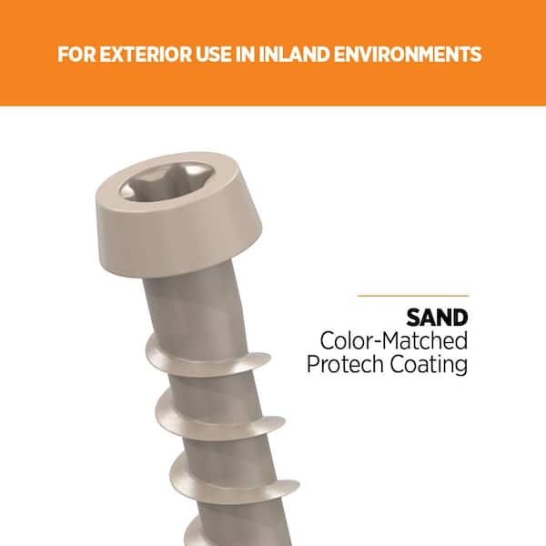 #10 2-1/2 in. Sand Star Drive Trim-Head Composite Deck Screw (350-Count)
