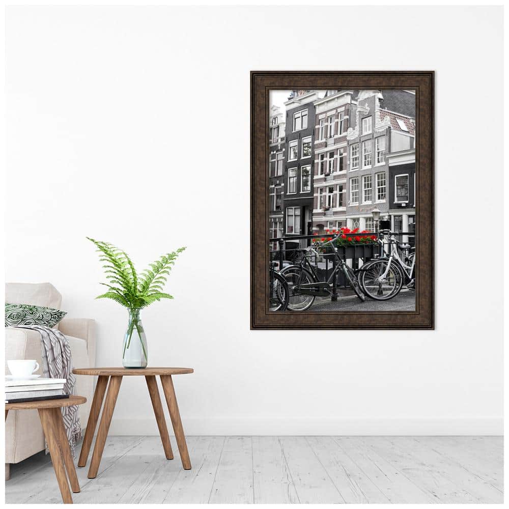 Ridge Bronze 42" x 30" Satin Finish Polystyrene Wall Picture Frame