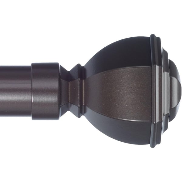 Art Decor 6 ft. Non-Telescoping Drapery Single Rod 1 1/8 in. with Rings in Oil Rubbed Bronze with Venice Finials