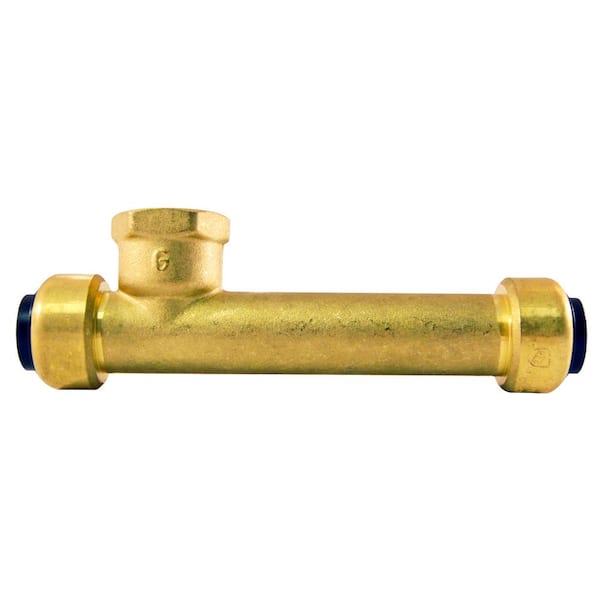 Tectite 1/2 in. Brass Push-To-Connect x Push-To-Connect x Female Pipe Thread Slip Tee Fitting