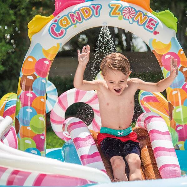 【お庭でプール】INTEX キャンディゾーン プレイセンタープール Intex 9 x 6 ft. Multi color Inflatable Candy Zone Play Center Pool