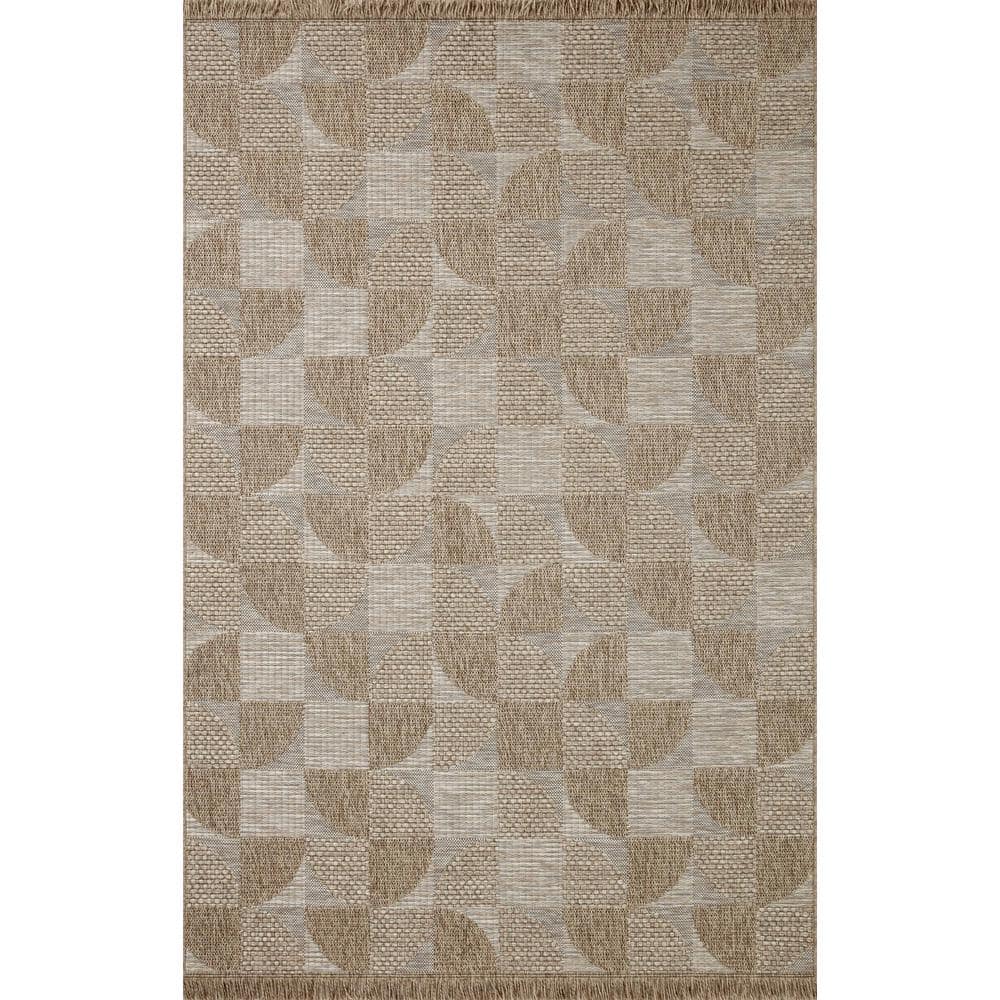 Gray Geometric Flat Woven 4' x 6' Washable Synthetic Rug