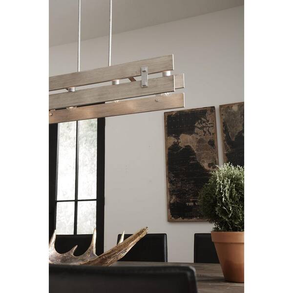 Progress Lighting Hemsworth Collection 4-Light Galvanized Finish Coastal Chandelier Light