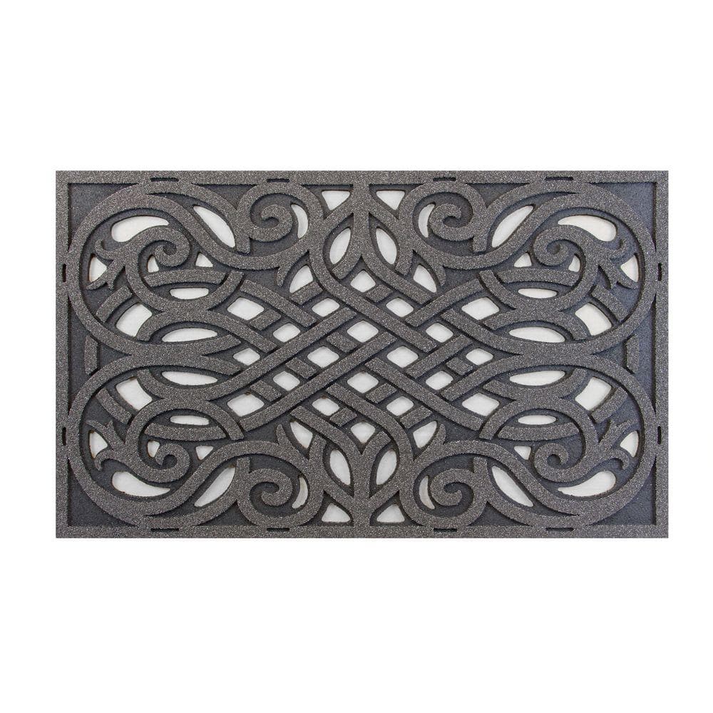 TrafficMaster Gray Texture 18 in. x 30 in. Door Mat 60-828-1714