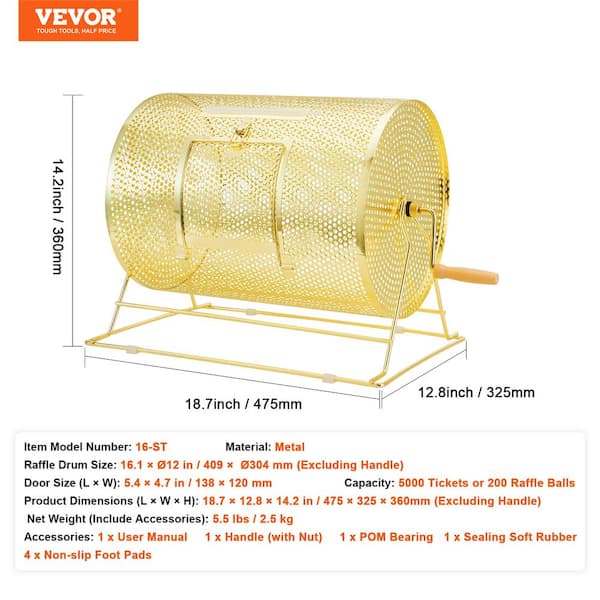 Gendang Raffle VEVOR, Memegang 5000 TiketGendang Raffle VEVOR, Memegang 5000 Tiket  