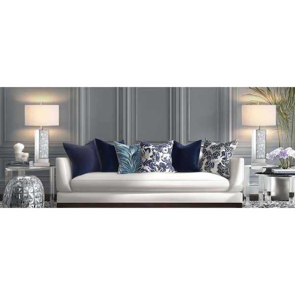 25 in. Modern Mirror Table Lamp Set Of 2 Touch Control 3-Way Dimmable Bedside Lamps