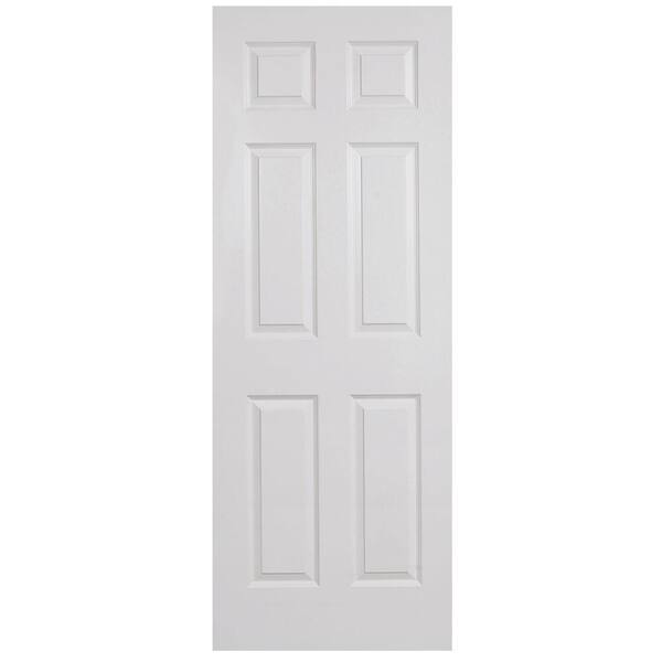 Steves & Sons 6-Panel Textured Primed White Solid Core Composite Interior Door Slab-DISCONTINUED