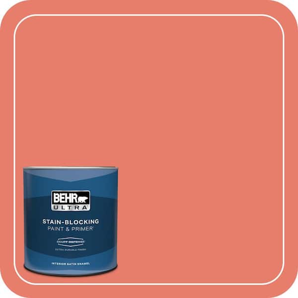 BEHR ULTRA 1 qt. Home Decorators Collection #HDC-SM14-12 Cosmic Coral Extra Durable Satin Enamel Interior Paint & Primer