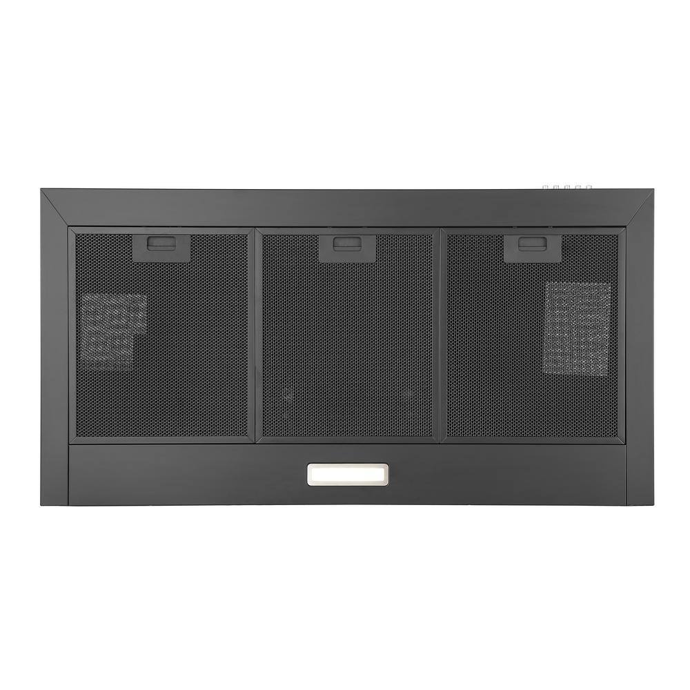 36-Inch Black Stainless Steel Under Cabinet Range Hood with LED Light